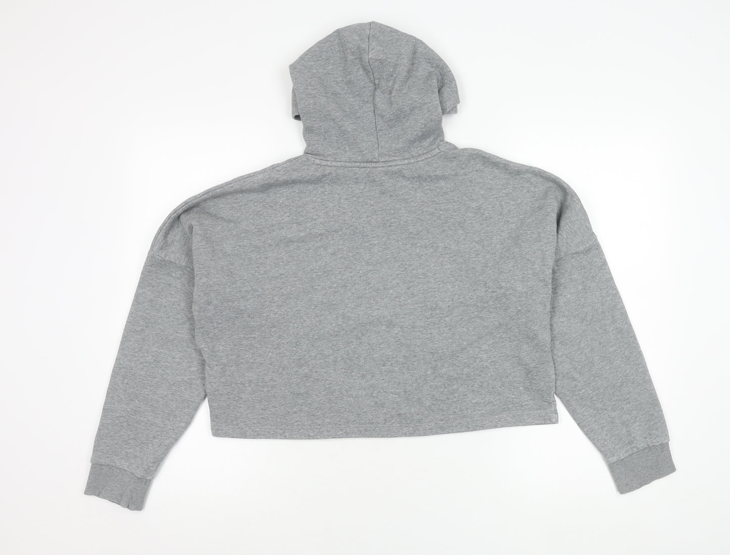 Puma Girls Grey Pullover Hoodie 13-14 Years Graphic Logo Sportswear