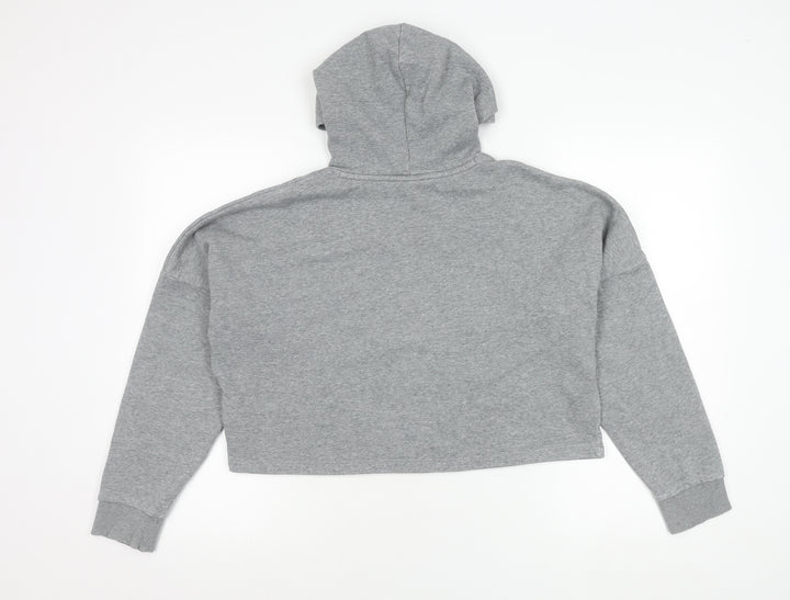 Puma Girls Grey Pullover Hoodie 13-14 Years Graphic Logo Sportswear