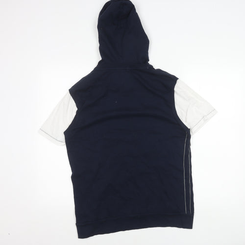 Urban Spirit Men's Blue Graphic Sleeveless Pullover Hoodie M