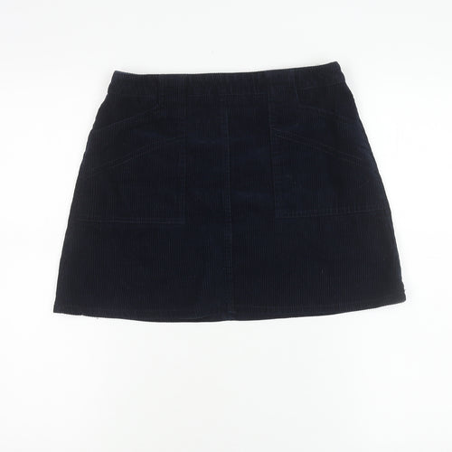 BDG Women's Blue Corduroy Mini Skirt Size S Zip Pockets