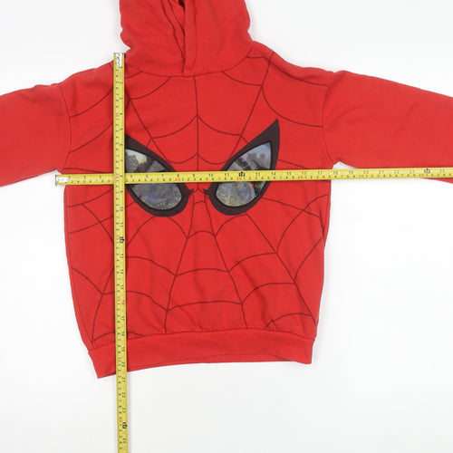 H&M Boys Spider-Man Marvel Red Pullover Hoodie 9-10 Years Cotton Blend