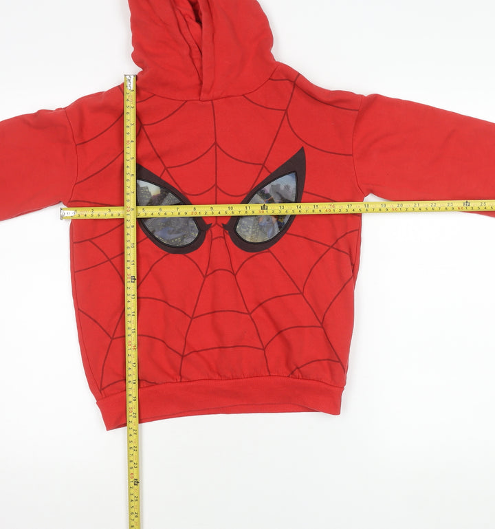 H&M Boys Spider-Man Marvel Red Pullover Hoodie 9-10 Years Cotton Blend