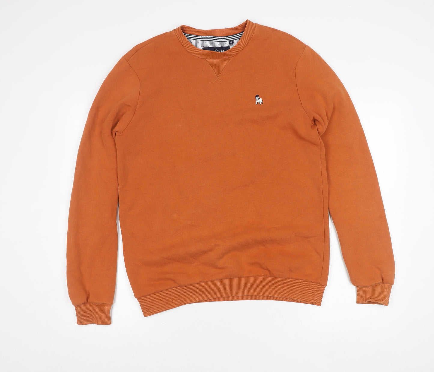Spitalfields Men’s Orange Crew Neck Sweatshirt M Cotton Blend