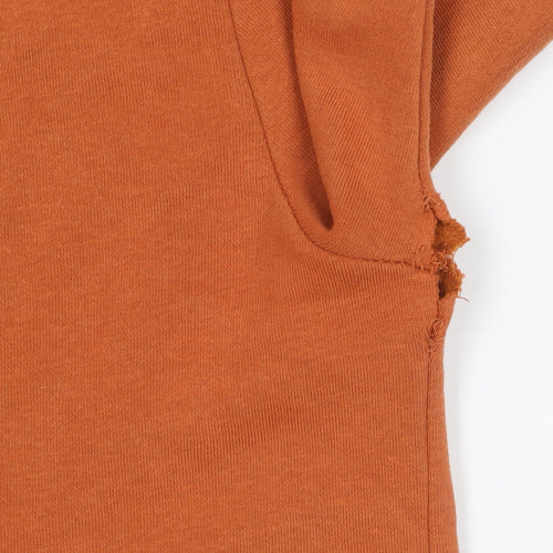 Spitalfields Men’s Orange Crew Neck Sweatshirt M Cotton Blend