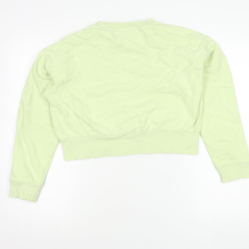 Monki Womens Green XS Sweatshirt Crew Neck Cotton Casual