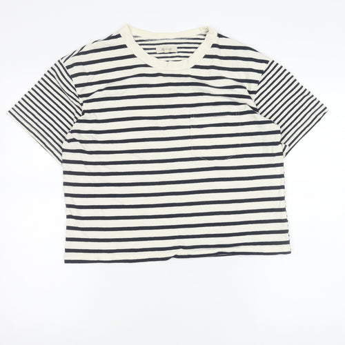 Madewell Womens Striped Cotton T-Shirt Medium Short Sleeve Casual Top