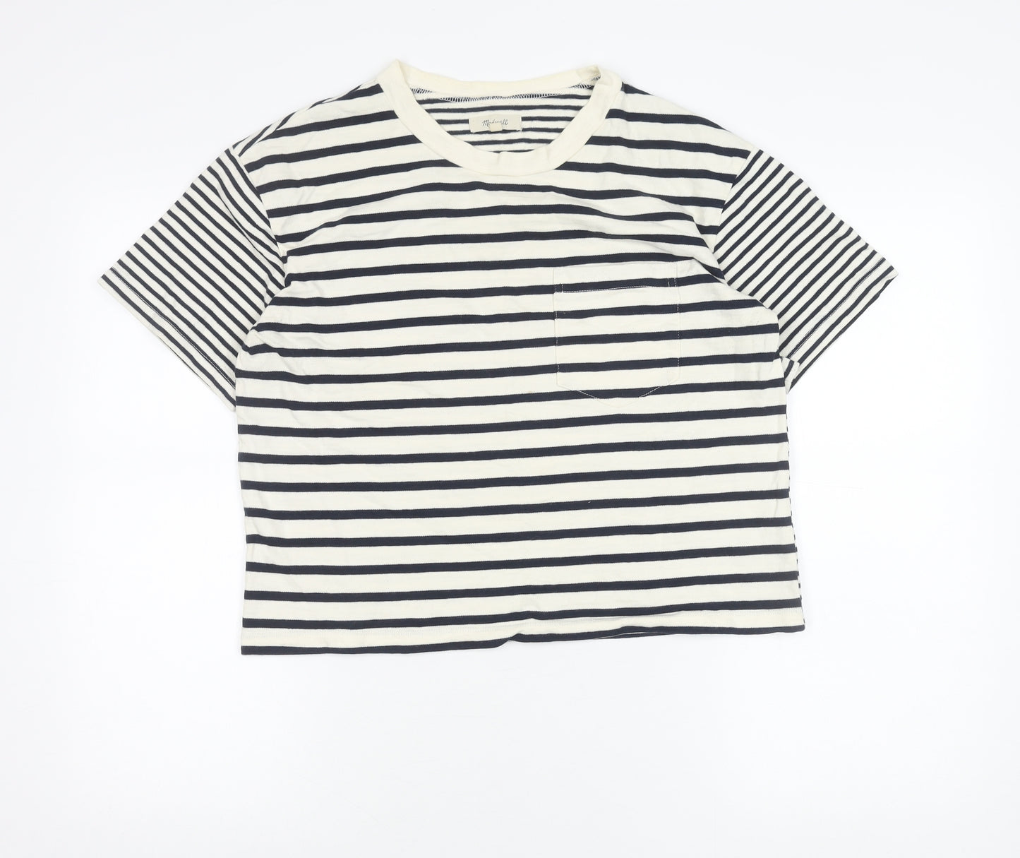 Madewell Womens Striped Cotton T-Shirt Medium Short Sleeve Casual Top