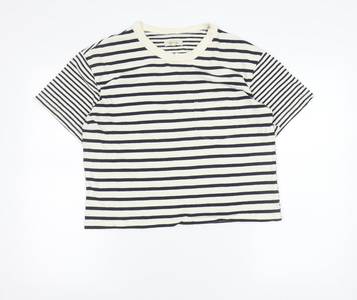 Madewell Womens Striped Cotton T-Shirt Medium Short Sleeve Casual Top