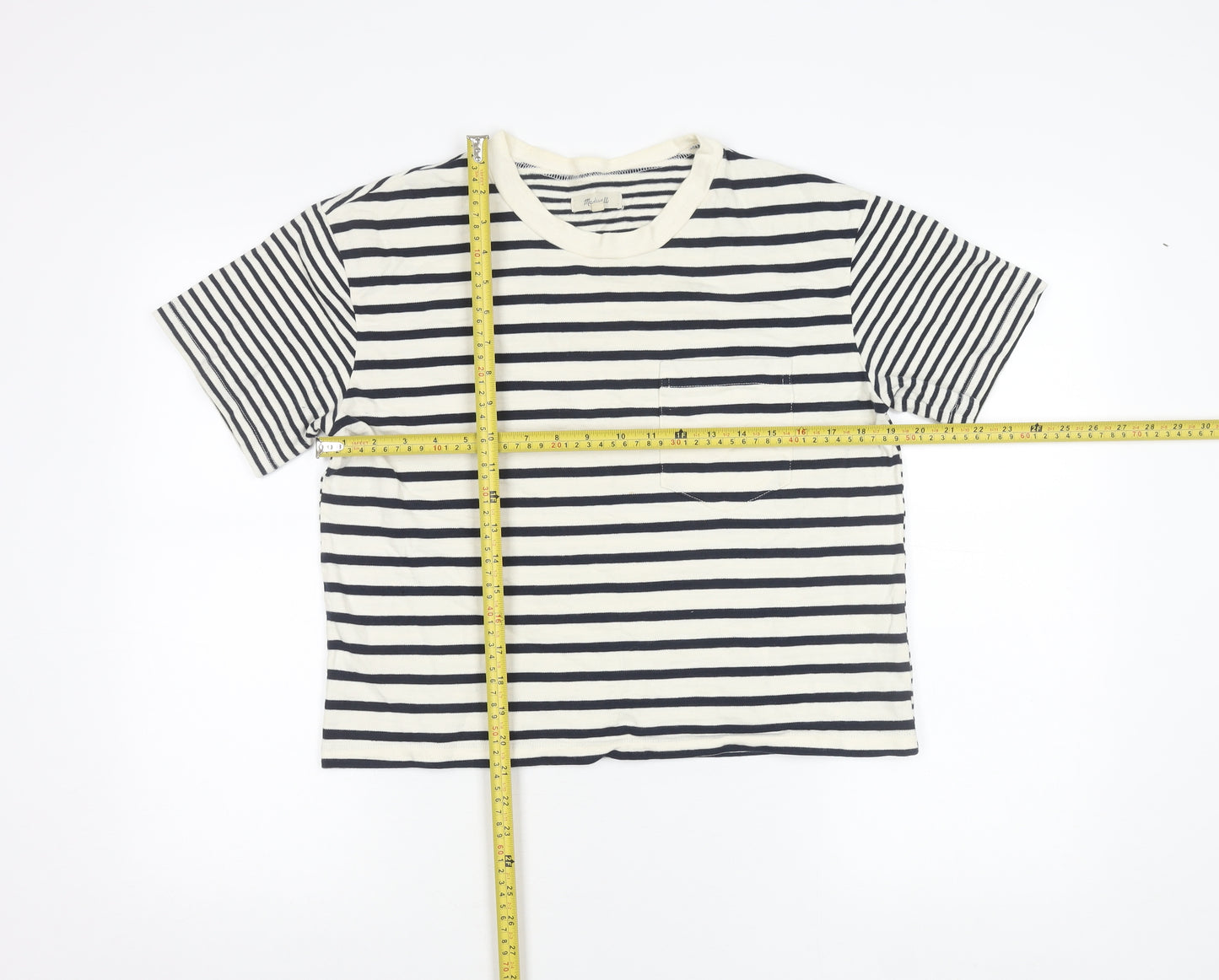 Madewell Womens Striped Cotton T-Shirt Medium Short Sleeve Casual Top