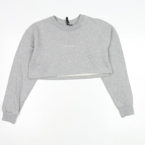 Good For Nothing Womens Grey Cotton Cropped Sweatshirt Size S