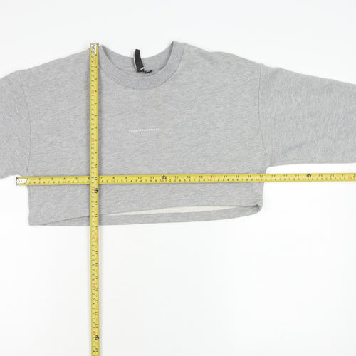 Good For Nothing Womens Grey Cotton Cropped Sweatshirt Size S
