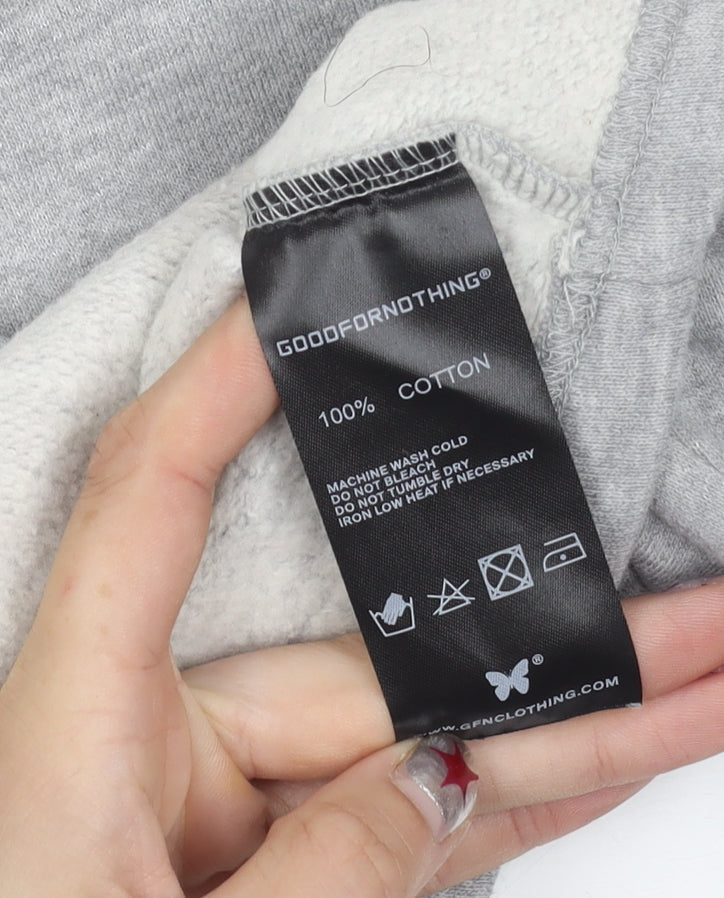 Good For Nothing Womens Grey Cotton Cropped Sweatshirt Size S