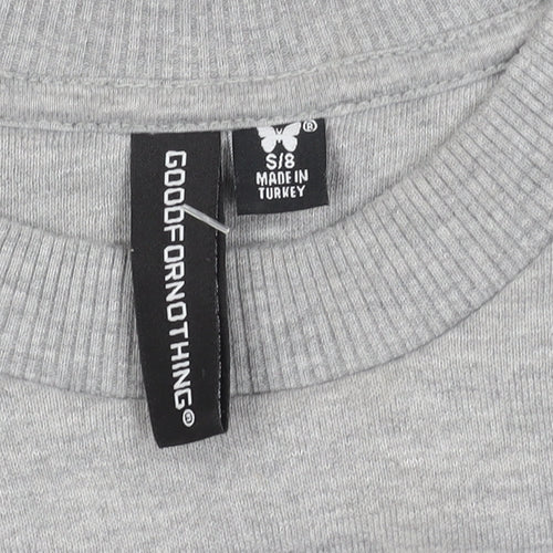 Good For Nothing Womens Grey Cotton Cropped Sweatshirt Size S