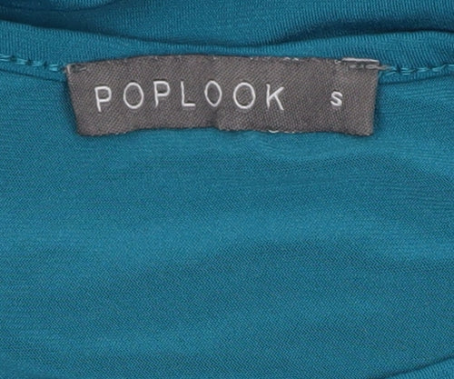 Poplook Women Blue Long Sleeve Maxi Dress Size S Pleated