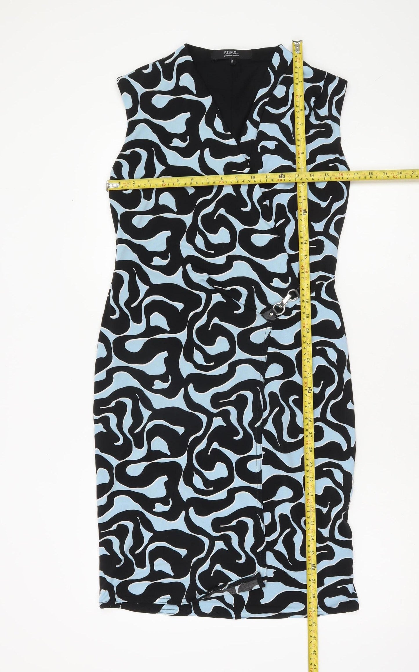 Star by Julien Macdonald Women’s Blue Black Sheath Dress Size 12