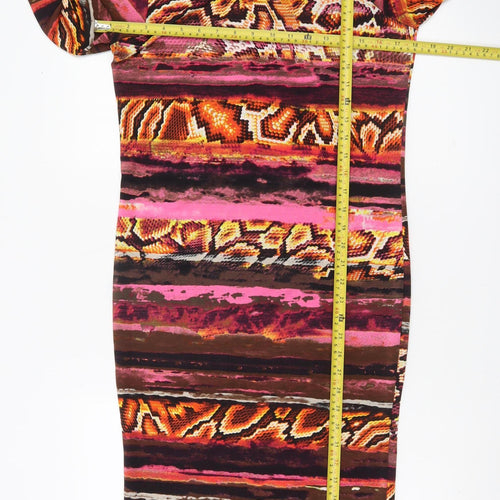 Zuppe Women’s Multicoloured Animal Print Bodycon Midi Dress Size 2