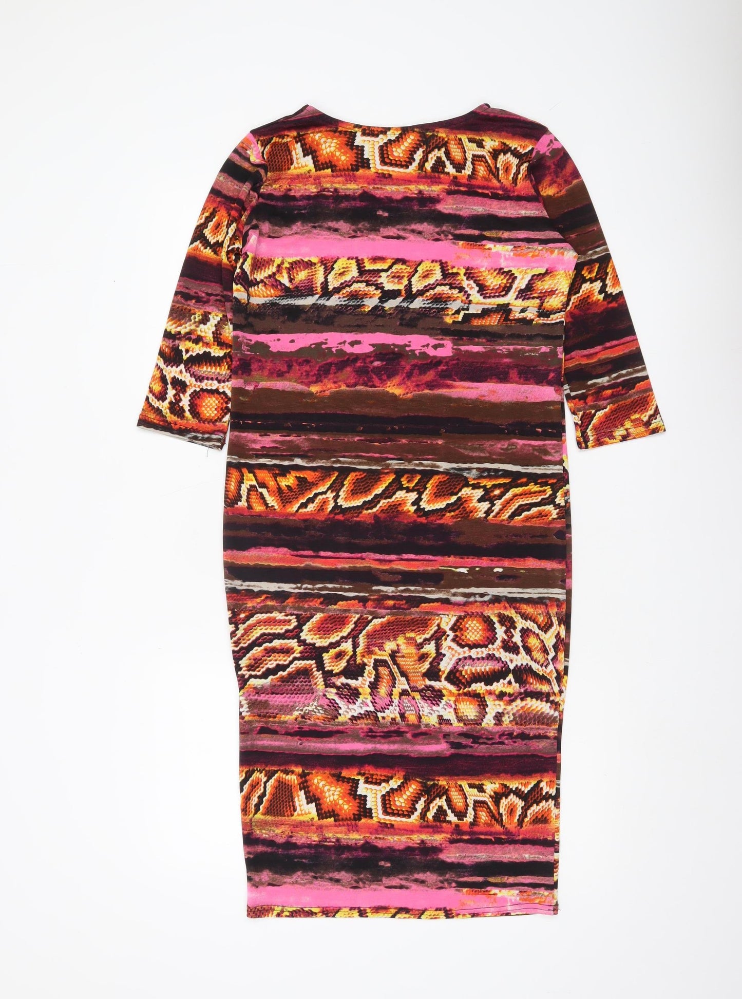 Zuppe Women’s Multicoloured Animal Print Bodycon Midi Dress Size 2