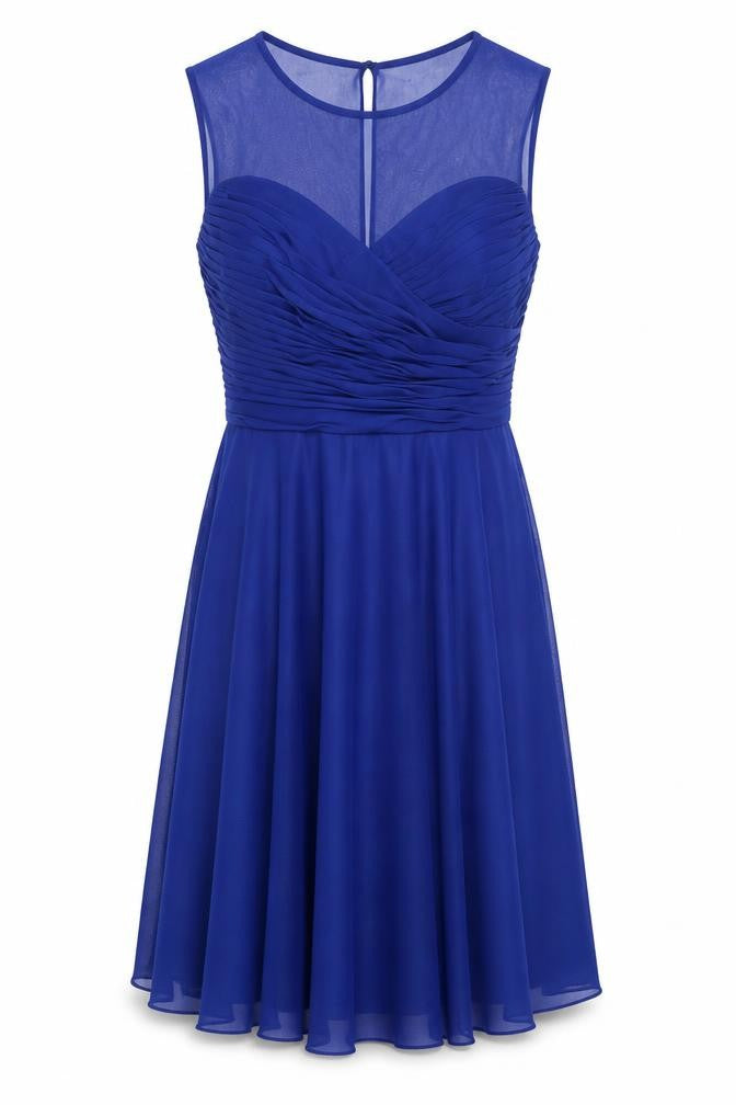 Alfred Sung Women Blue Size 10 A-Line Sleeveless Knee Length Dress