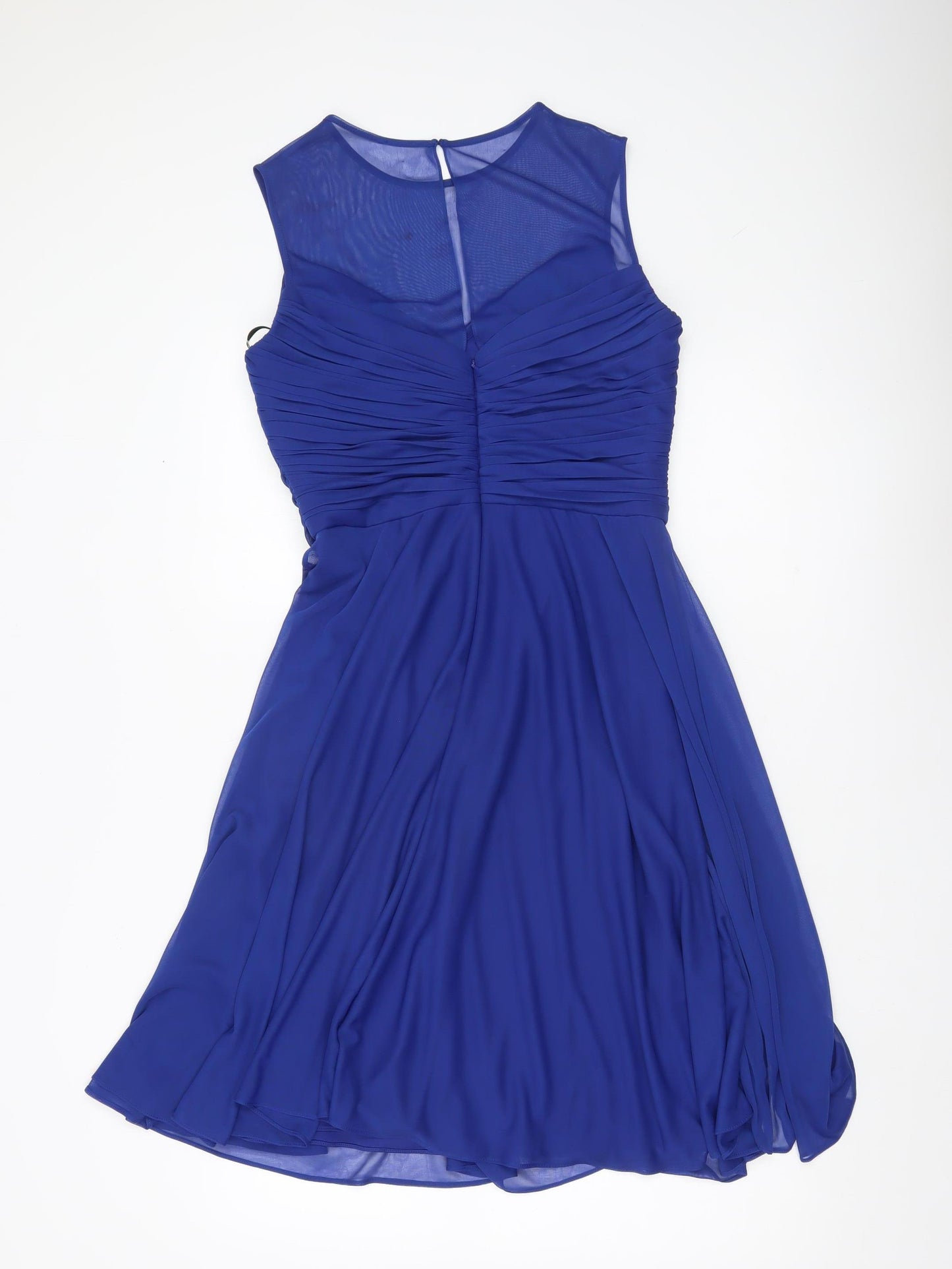 Alfred Sung Women Blue Size 10 A-Line Sleeveless Knee Length Dress