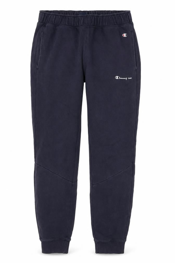 Front view of Champion women’s blue medium jogger sweatpants cotton blend