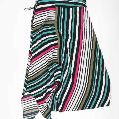 Dorothy Perkins Women’s Multicoloured Striped Wrap Midi Skirt Size 10