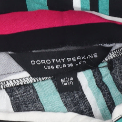 Dorothy Perkins Women’s Multicoloured Striped Wrap Midi Skirt Size 10