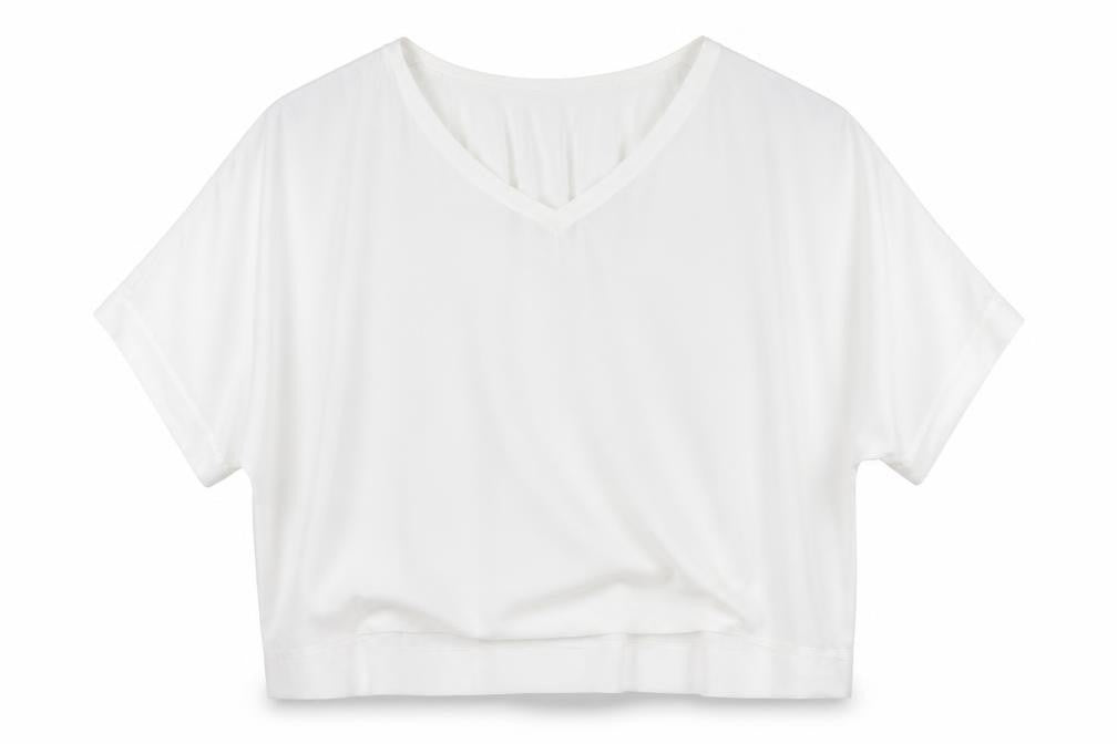 Front view of Yours Women White Plus, size 22, V-Neck Short Sleeve Blouse
