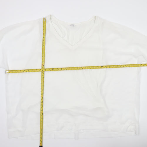 Yours Women White Plus Size 22 V-Neck Short Sleeve Blouse
