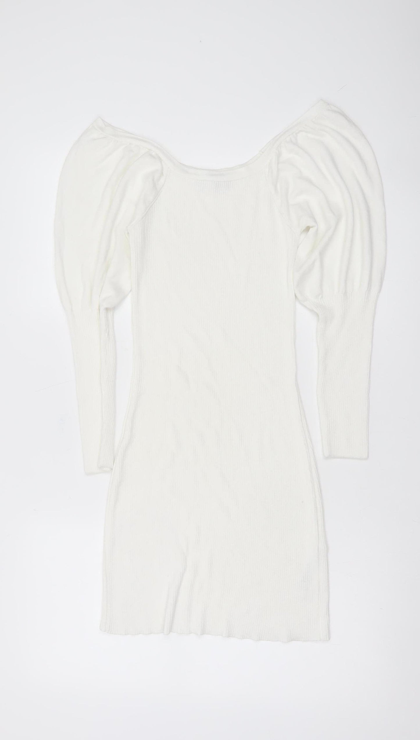 ASOS Women’s White Bodycon Puff Sleeve Mini Dress Size 8