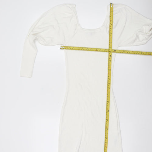 ASOS Women’s White Bodycon Puff Sleeve Mini Dress Size 8