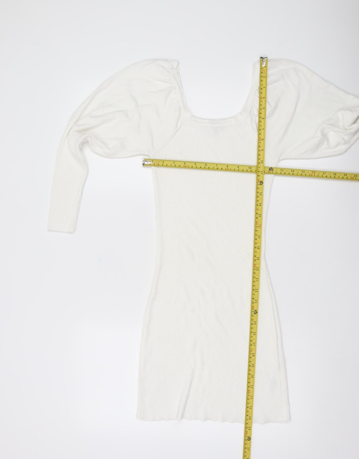ASOS Women’s White Bodycon Puff Sleeve Mini Dress Size 8