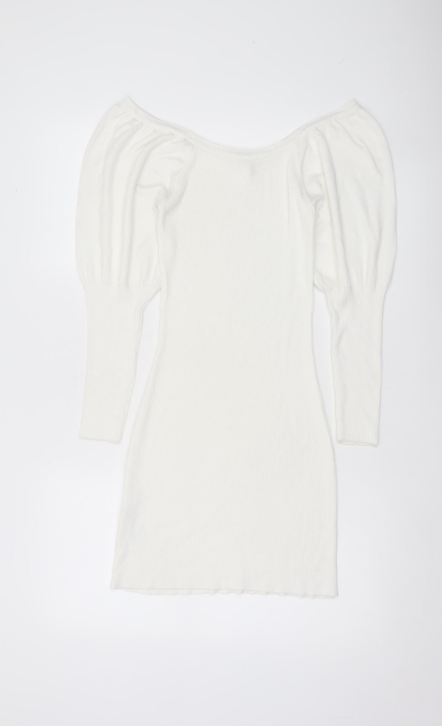 ASOS Women’s White Bodycon Puff Sleeve Mini Dress Size 8