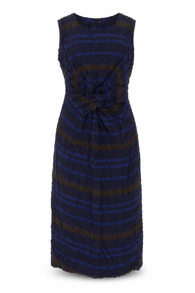 Jigsaw Womens Blue Striped Sheath Dress UK 6 Sleeveless Partywear