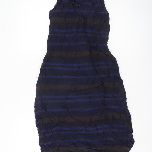 Jigsaw Womens Blue Striped Sheath Dress UK 6 Sleeveless Partywear