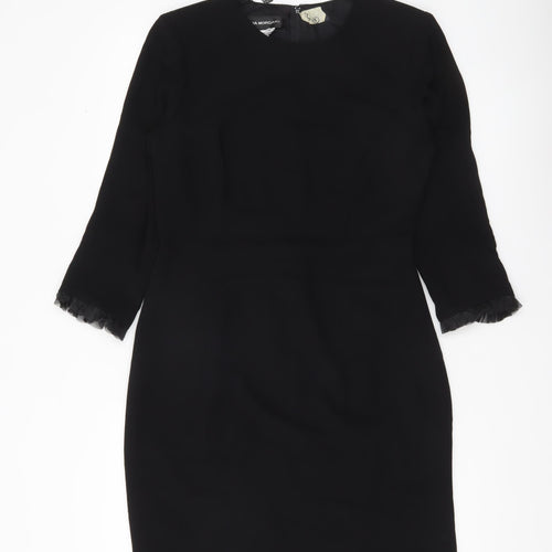 Donna Morgan Women’s Black Sheath Dress Size 8 Knee Length 3/4 Sleeve
