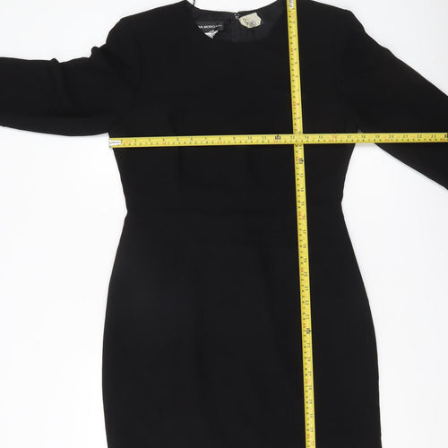 Donna Morgan Women’s Black Sheath Dress Size 8 Knee Length 3/4 Sleeve