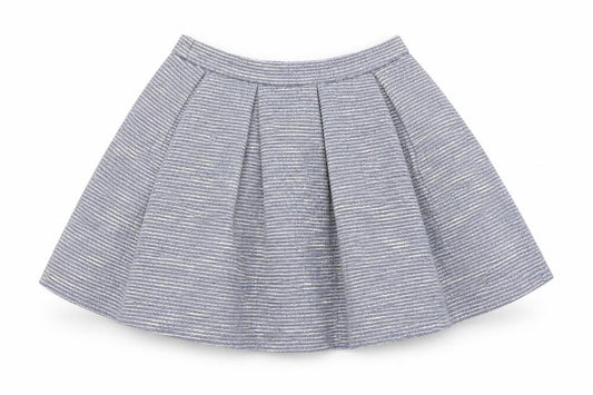 Front view of New Look Women’s Blue Tweed A-Line Mini Skirt S Lined Zip