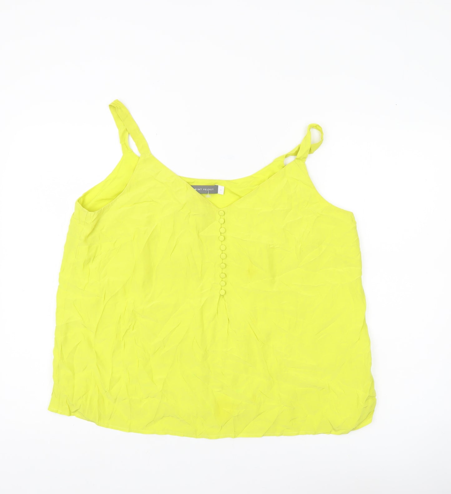 Mint Velvet Women’s Yellow Viscose Camisole Tank Top Size 16