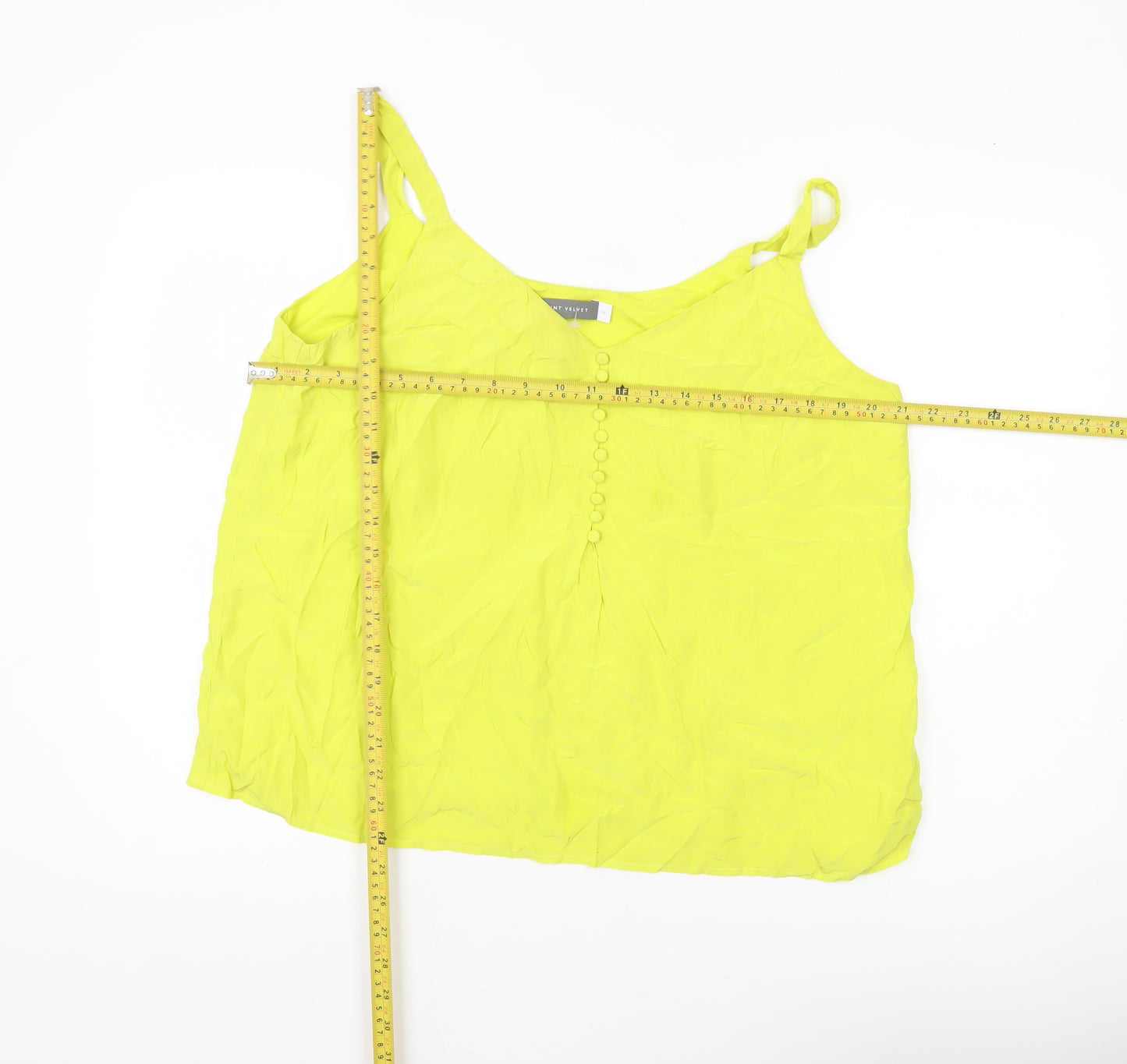 Mint Velvet Women’s Yellow Viscose Camisole Tank Top Size 16