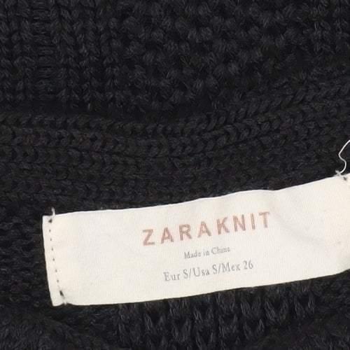 Zara Women’s Black Beaded Knit Pullover Jumper Size S