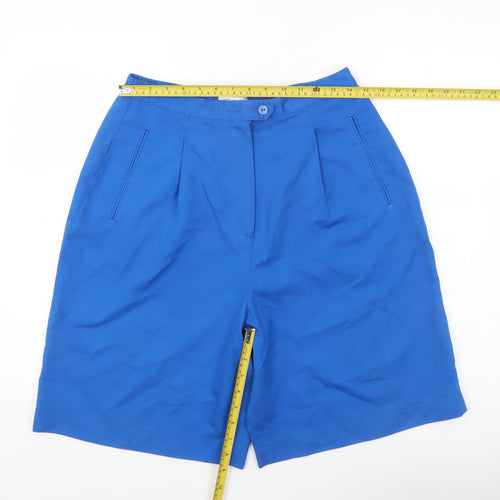 Enrico Womens Blue Bermuda Shorts Size 14 Polyester Blend