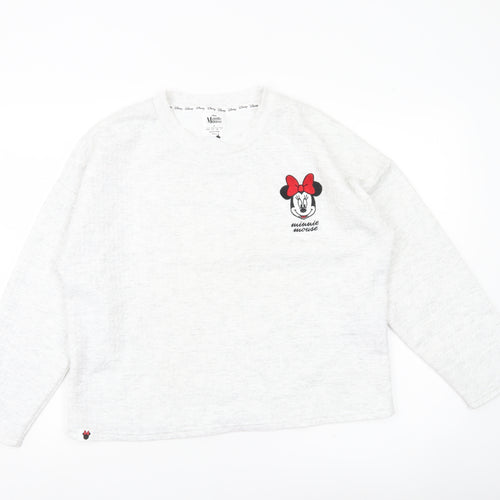 Disney Minnie Mouse Womens White Sweatshirt UK 12-14 Medium
