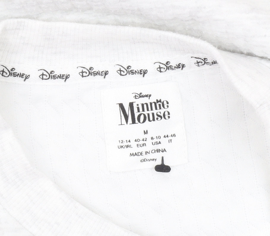 Disney Minnie Mouse Womens White Sweatshirt UK 12-14 Medium