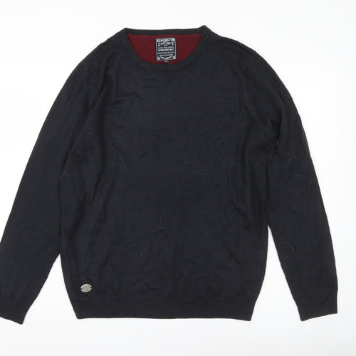 Kensington Eastside Men Black M Crew Neck Pullover Jumper Knit
