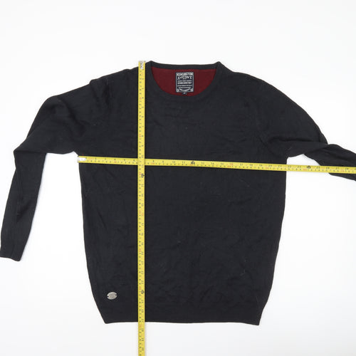Kensington Eastside Men Black M Crew Neck Pullover Jumper Knit