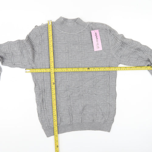 May by Shining Star Women’s Grey Mock Neck Pullover Jumper One Size