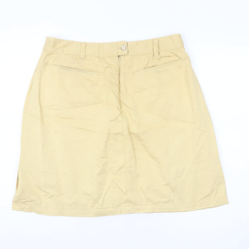 Daily Women Beige Cotton Knee Length Skirt Size M