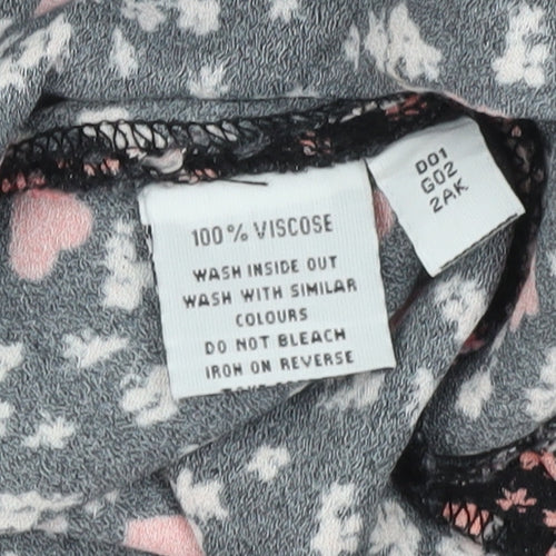 Ghost Women’s Black Floral Print XS Wrap Dress Long Sleeve Viscose