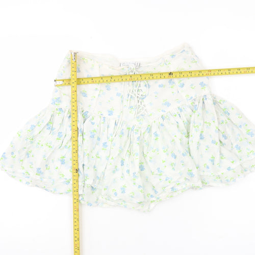 ASOS Women’s White Floral Peasant Skirt Size 12 Cotton Lace