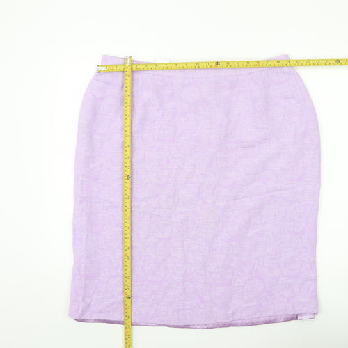 Eastex Womens Purple Size 22 Pencil Skirt Lined Viscose Cotton